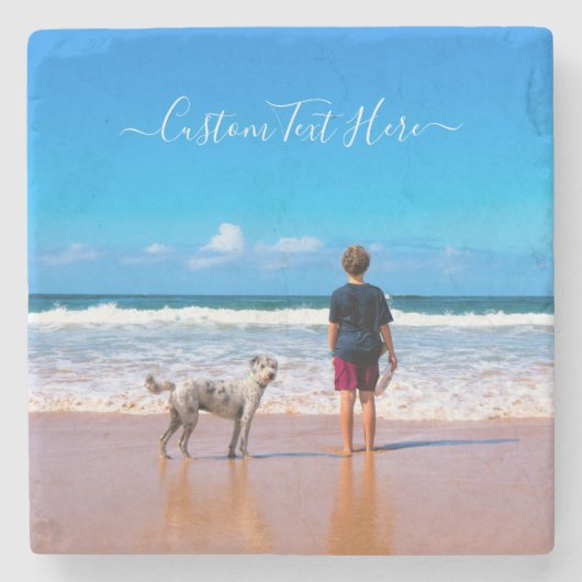 カスタム文字付きフォトストーンコースター ストーンコースター (正面)