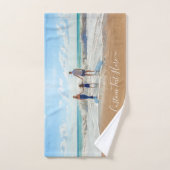 カスタム文字付きフォトバスタオル バスタオルセット (ハンドタオル)