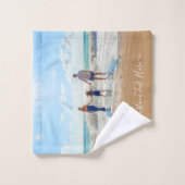 カスタム文字付きフォトバスタオル バスタオルセット (ウォッシュタオル)