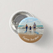 カスタム文字付きフォトボタンパーソナライズされた 缶バッジ (正面&裏面)