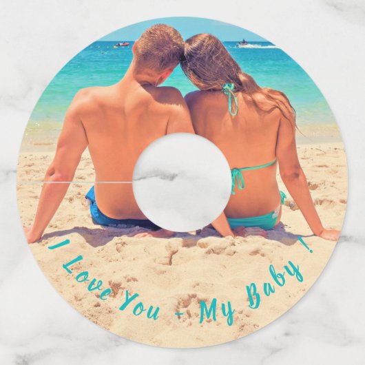 カスタム文字付きフォトワイングラスラベル- I Love You ワイングラスタグ (裏面)