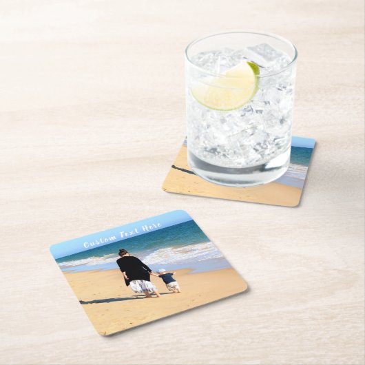 カスタム文字付きフォト紙コースター スクエアペーパーコースター (インサイチュ)