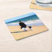 カスタム文字付きフォト紙コースター スクエアペーパーコースター (アングル)