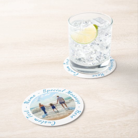 カスタム文字付きフォト紙コースター ラウンドペーパーコースター (インサイチュ)