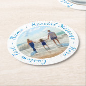 カスタム文字付きフォト紙コースター ラウンドペーパーコースター (アングル)