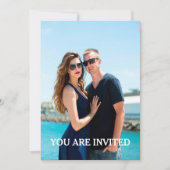 カスタム文字付きフォト結婚式招待状モダン 招待状 (正面)