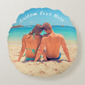 カスタム文字付き丸ピローパーソナライズされた ラウンドクッション (正面)
