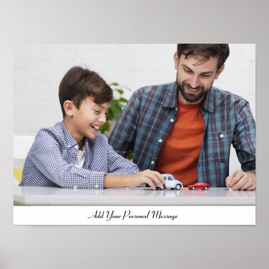 カスタム文字付き写真パーソナライズされた ポスター (正面)