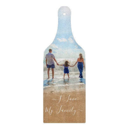 カスタム文字付き家族の写真切り取りボード カッティングボード (正面)
