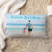 カスタム文字付き家族の写真枕 ランバークッション (ブランケット)