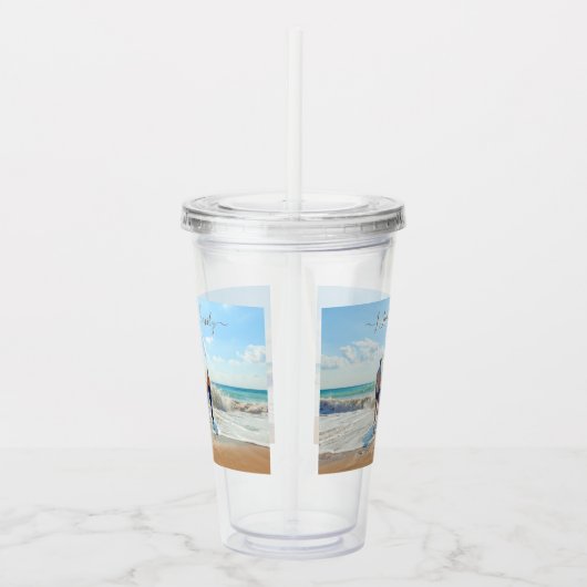 カスタム文字付き家族フォトアクリルタンブラー アクリルタンブラー (右)