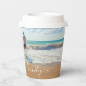 カスタム文字付き家族フォト紙カップ 紙コップ (裏面)