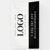 カスタム文字会社のロゴ・ソーシャルメディア 横断幕 (縦)