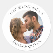 カスタム文字写真のステッ結婚カーを追加 ラウンドシール (正面)