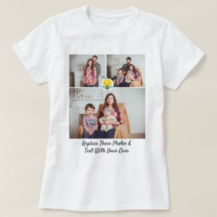 カスタム文字写真/黄色の黒ののまわりに Tシャツ