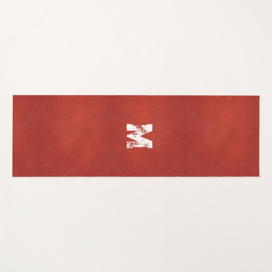 カスタム文字動揺してモノグラムフェイクレザールック ヨガマット (正面(横))