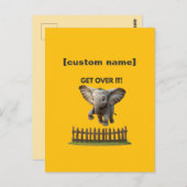 カスタム文字又は名飛んでいる象 ポストカード