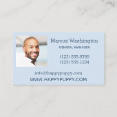 カスタム文字及び写真ハッピー子犬名刺 名刺 (裏面)
