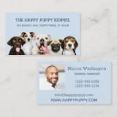 カスタム文字及び写真ハッピー子犬名刺 名刺 (正面/裏面)