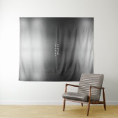 カスタム文字及び画シンプル像シルバーグレ結婚ーズ タペストリー (インサイチュ(横))