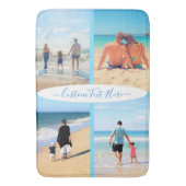 カスタム文字名の付いたフォトコラージュ風呂マット バスマット (正面縦)