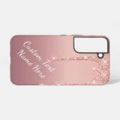 カスタム文字名バラ金ゴールド赤面グリッタードライバ SAMSUNG GALAXYケース (裏面横)