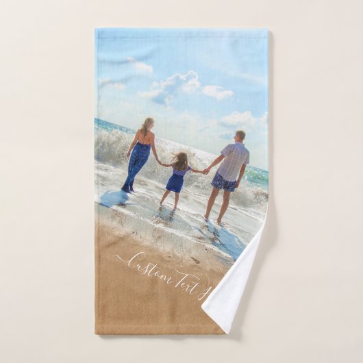 カスタム文字名付きフォトバスタオル バスタオルセット (ハンドタオル)