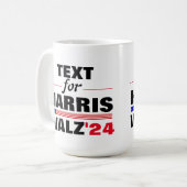 カスタム文字名Harris Walz 2024選挙 コーヒーマグカップ (正面左)
