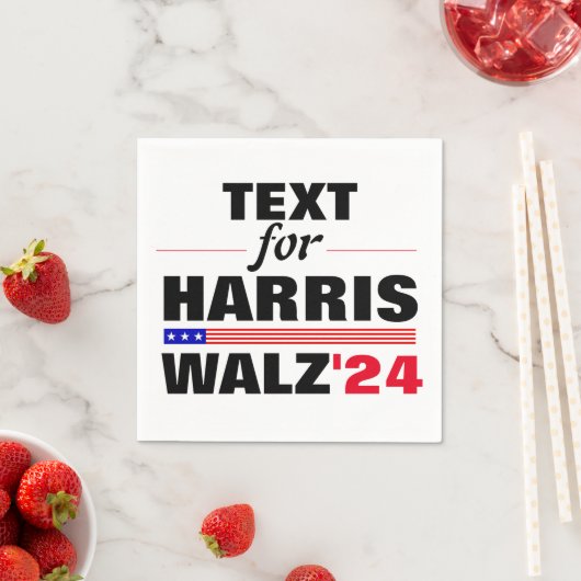 カスタム文字名Harris Walz 2024選挙 スタンダードカクテルナプキン (インサイチュ)