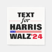 カスタム文字名Harris Walz 2024選挙 スタンダードカクテルナプキン (正面)