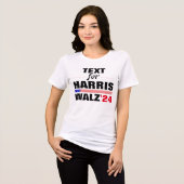 カスタム文字名Harris Walz 2024選挙 トライブレンドＴシャツ (正面全面)
