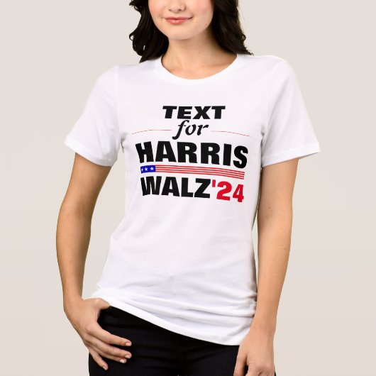 カスタム文字名Harris Walz 2024選挙 トライブレンドＴシャツ (正面)