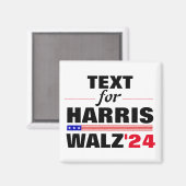 カスタム文字名Harris Walz 2024選挙 マグネット (正面/裏面)