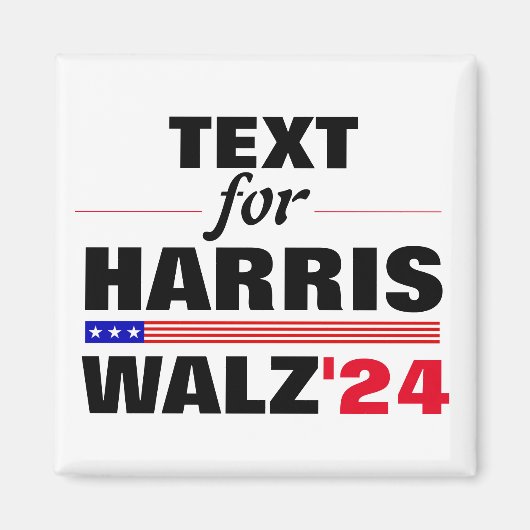 カスタム文字名Harris Walz 2024選挙 マグネット (正面)