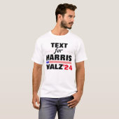 カスタム文字名Harris Walz 2024選挙 Tシャツ (正面フル)