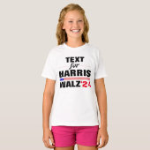 カスタム文字名Harris Walz 2024選挙 Tシャツ (正面フル)
