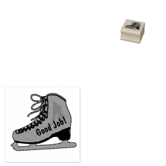 カスタム文字姿スケートで滑る ラバースタンプ (押印)