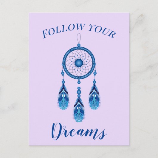 カスタム文字後を追ユアドリームズブルードリームキャッチャー ポストカード (正面)