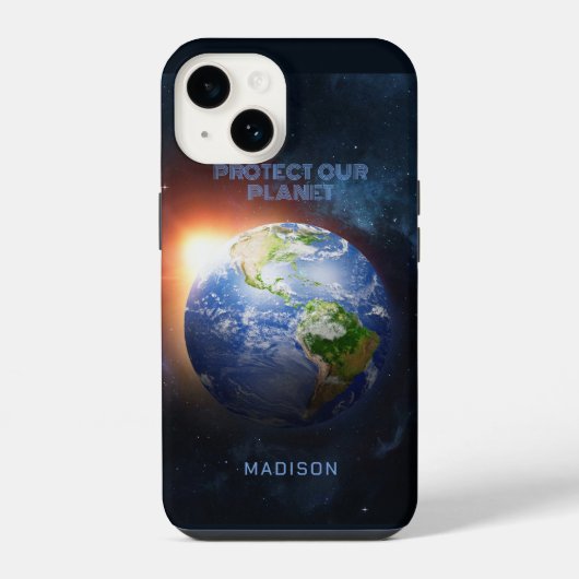 カスタム文字惑星地球 iPhoneケース (裏面)