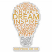 カスタム文字感動的電球 シール (正面)