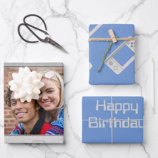 カスタム文字手持ち電子ゲーム装置 ラッピングペーパーシート (正面)