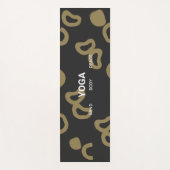 カスタム文字抽象芸術モダンブラックパターン ヨガマット (正面)