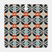 カスタム文字日本の花柄 メタルオーナメント (正面)