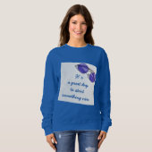 カスタム文字日素晴らし何か新しいものを開始 スウェットシャツ (正面フル)