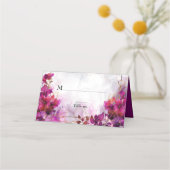 💍カスタム文字明るい赤紫色エンチャントウォーターカラー プレイスカード (正面)