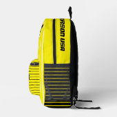 カスタム文字明モダンるい黄色の黒ピックボール プリントバックパック (右)