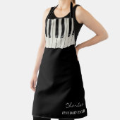 カスタム文字最高のパパが名前のピアノ鍵盤を追加 エプロン (インサイチュ)