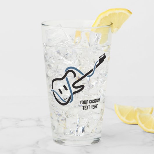 カスタム文字様式化ギター タンブラーグラス (アイス裏面)