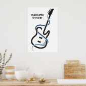 カスタム文字様式化ギター ポスター (キッチン)