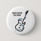 カスタム文字様式化ギター 缶バッジ (正面)